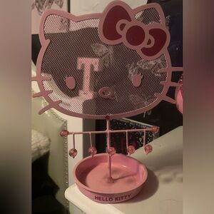 Vintage Hello Kitty Pink Glitter Jewelry Stand